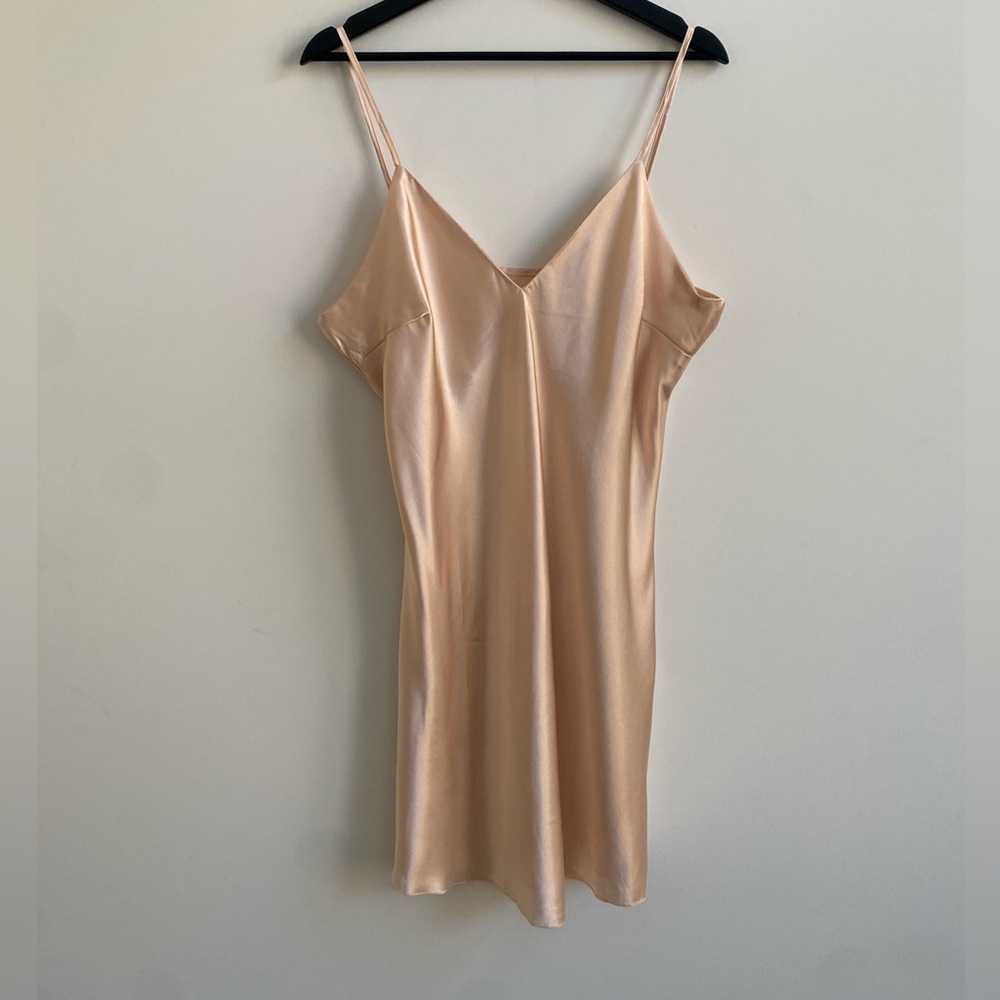 Elegant Satin Slip Dress - Cream